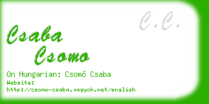 csaba csomo business card
